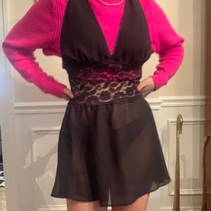 vintage black slip lacey lingerie